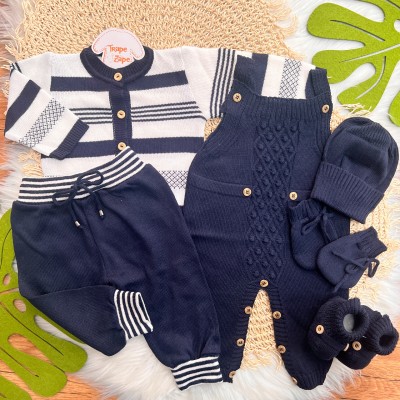 Kit Algodão Doce - Marinho e Branco Kit Algodão Doce - Marinho e Branco